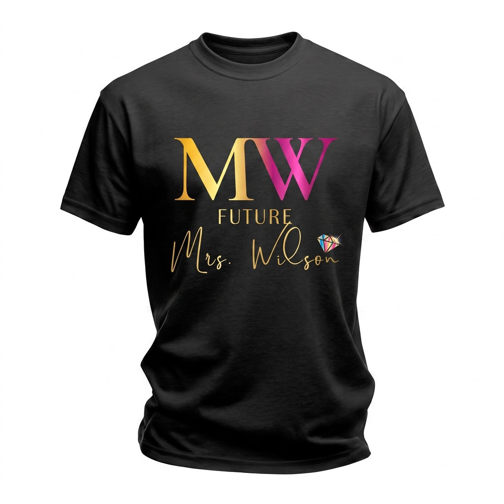 Custom Future Mrs Bridal Engagement Gift Personalized Wedding Apparel Unisex TShirt