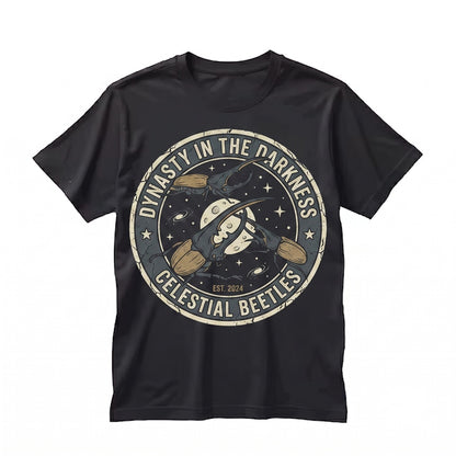 Three Hercules Beetle Vintage Moon Graphic Funny Retro Oversized Insect Entomology Nature Lover Gift Unisex TShirt