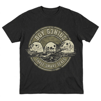 Boy Genius Seal Sea Otter Graphic Print Vintage Indie Music Animal Cotton Unisex TShirt
