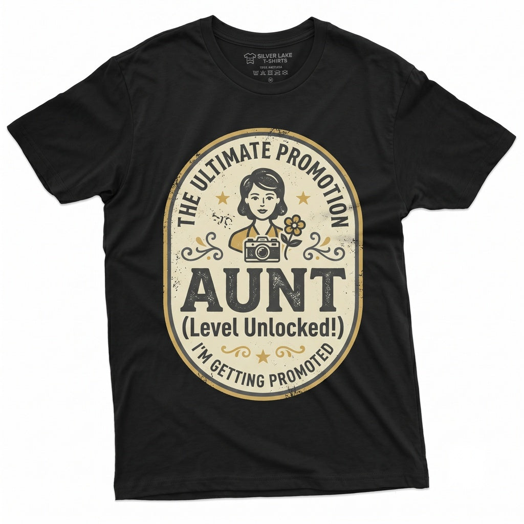 Promoted To Auntie Pregnancy Announcement Gender Reveal Party Gift Apparel Unisex TShirt