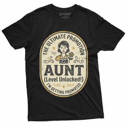 Promoted To Auntie Pregnancy Announcement Gender Reveal Party Gift Apparel Unisex TShirt