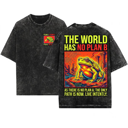 There Is No Plan B Climate Frog Graphic Unisex Wash T-Shirt