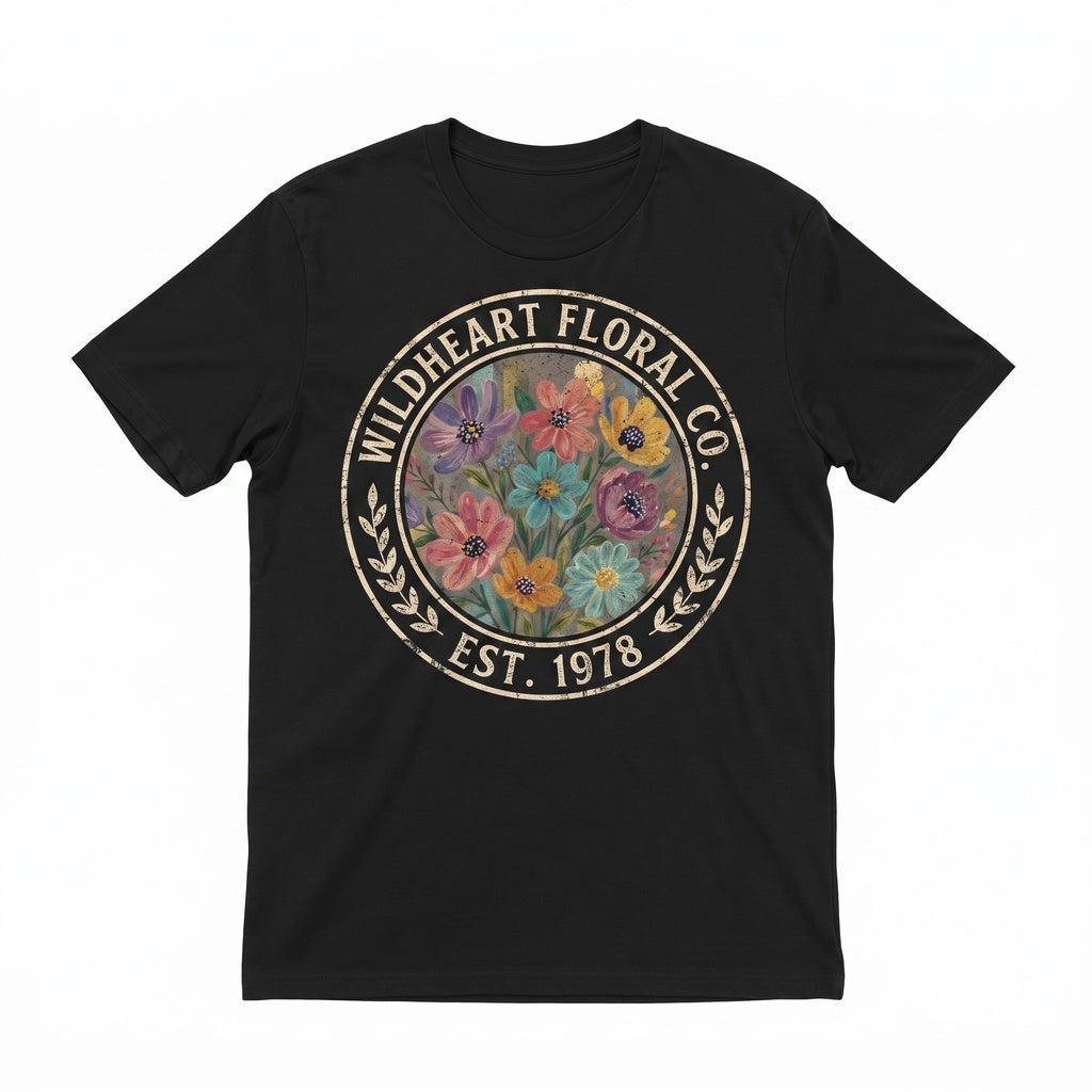 Wildflower V-Neck Botanical Nature Lover Gift Colorful Floral Apparel Unisex TShirt