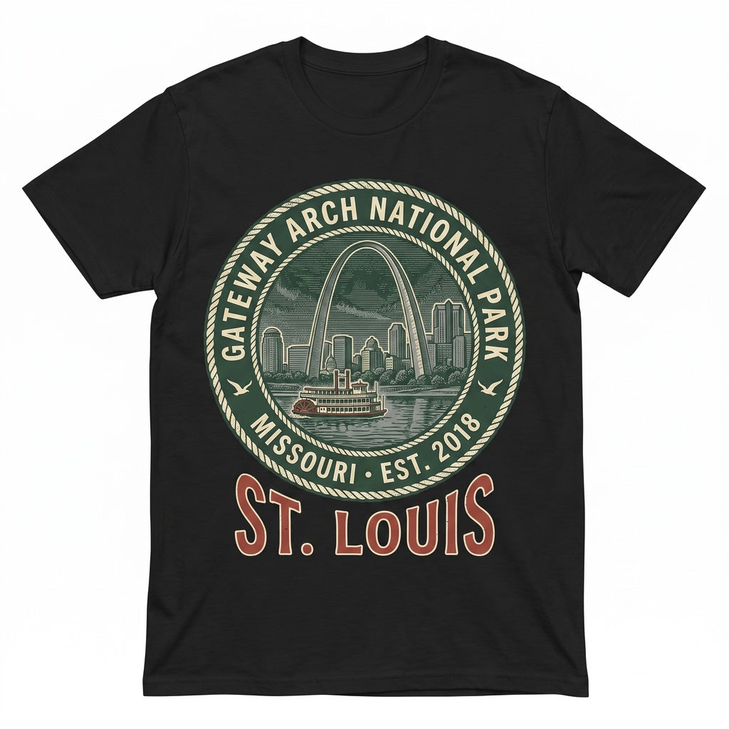 Vintage Gateway Arch St Louis Missouri Retro Travel Souvenir Nature Gift Unisex TShirt