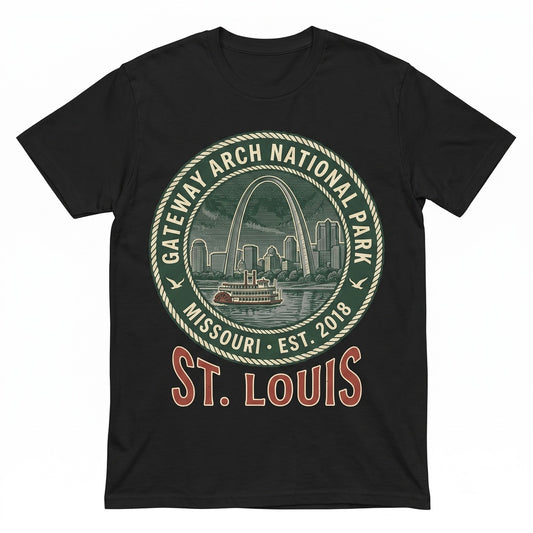 Vintage Gateway Arch St Louis Missouri Retro Travel Souvenir Nature Gift Unisex TShirt