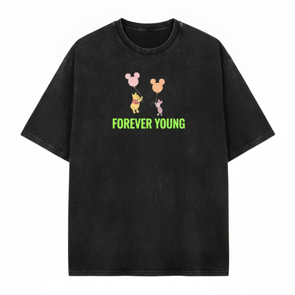 Comfort Colors Cute Winnie Bear Friends Balloons Unisex Wash T-Shirt