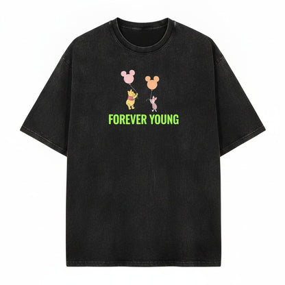Comfort Colors Cute Winnie Bear Friends Balloons Unisex Wash T-Shirt