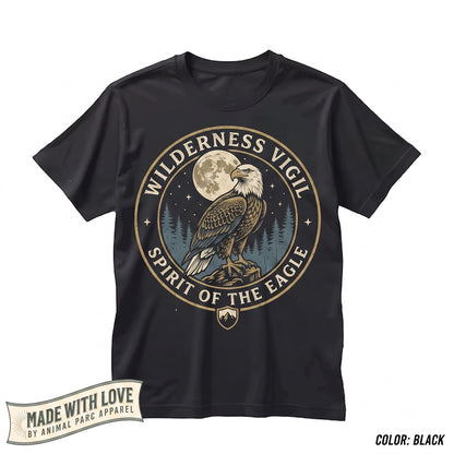 Bald Eagle Howling to the Full Moon Vintage Graphic American Wildlife Patriotic Freedom Animals Apparel Unisex TShirt