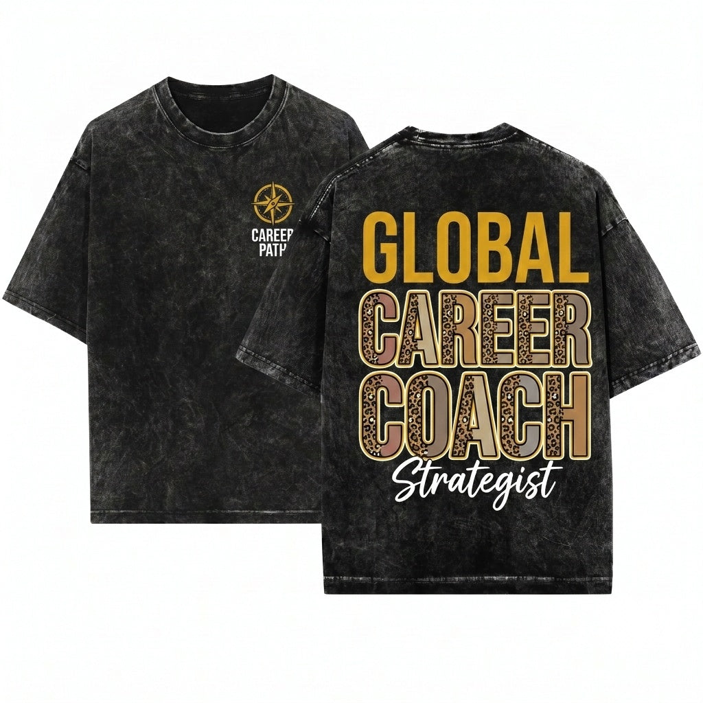 Funny Leopard Print Career Coach Appreciation Unisex Wash T-Shirt