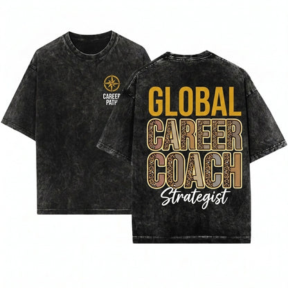 Funny Leopard Print Career Coach Appreciation Unisex Wash T-Shirt