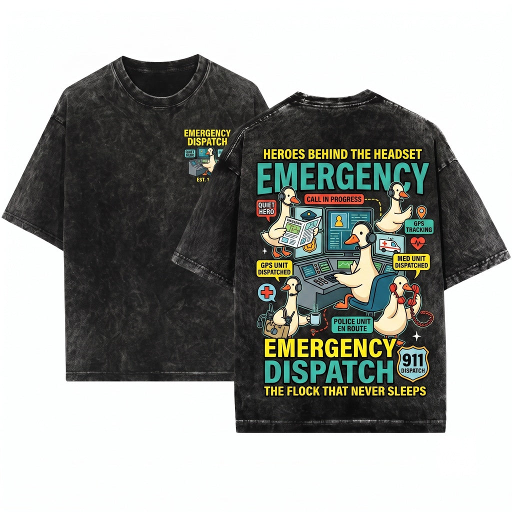 Silly Goose 911 Emergency Call Dispatcher Funny First Responder Mom Dad EMS Gift Unisex Wash T-Shirt