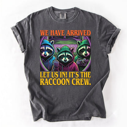 Open Door Raccoon Funny Security Camera Trash Panda Hooded Meme Unisex TShirt