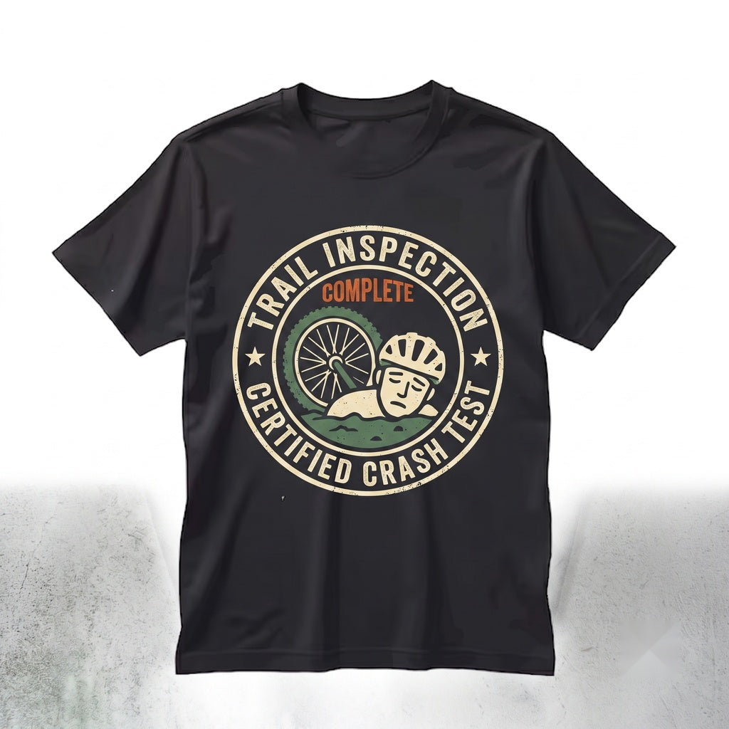 Funny Mountain Bike Trail Inspection Complete MTB Cyclist Rider Gift Unisex TShirt