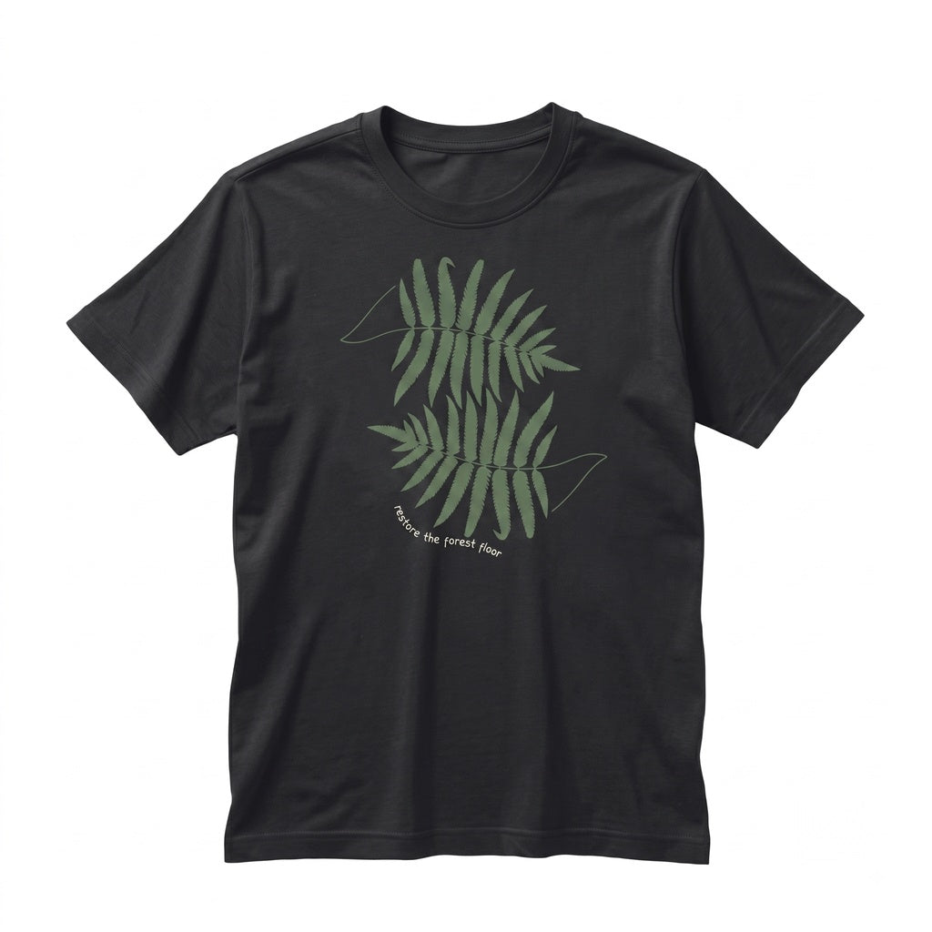 Retro Botanical Fern Leaf Forest Nature Art Rustic Print Unisex TShirt