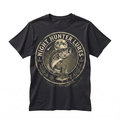 Vintage Bass Fishing 90s Moonlit Lake Graphic Fisherman Gift Outdoor Adventure Apparel Unisex TShirt