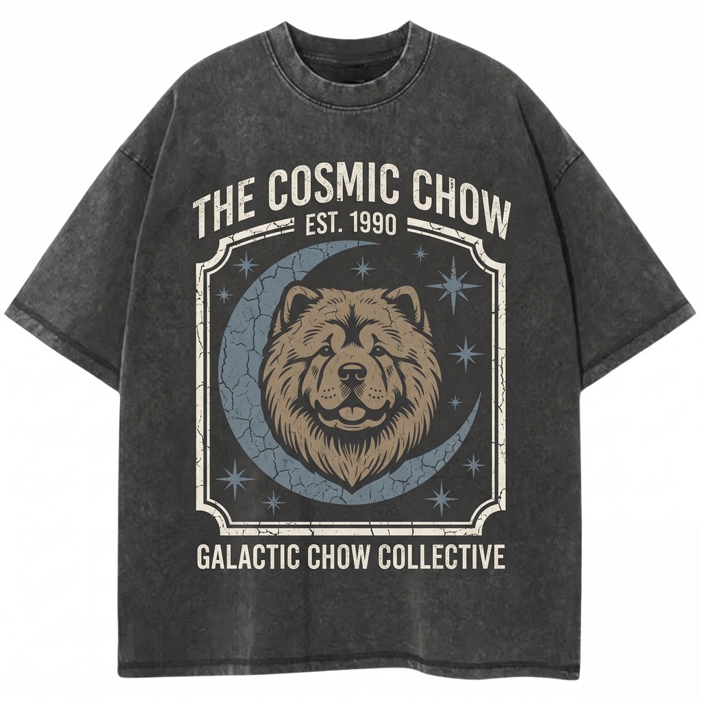 Three Chow Fluffy Dog Galaxy Space Cosmic Pet Lovers Gift Unisex TShirt