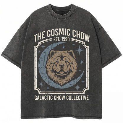 Three Chow Fluffy Dog Galaxy Space Cosmic Pet Lovers Gift Unisex TShirt