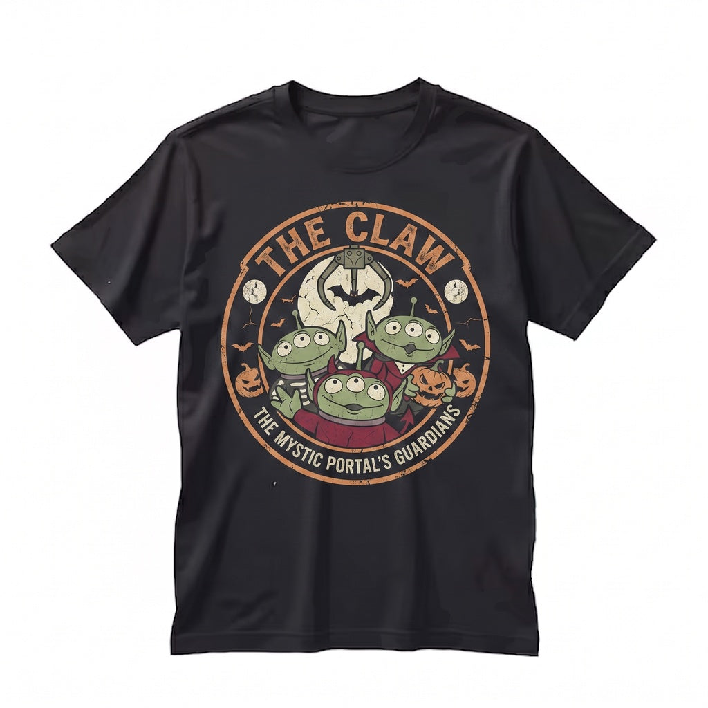 Retro Green Aliens The Claw Space Arcade Halloween Spooky Season Theme Park Unisex TShirt
