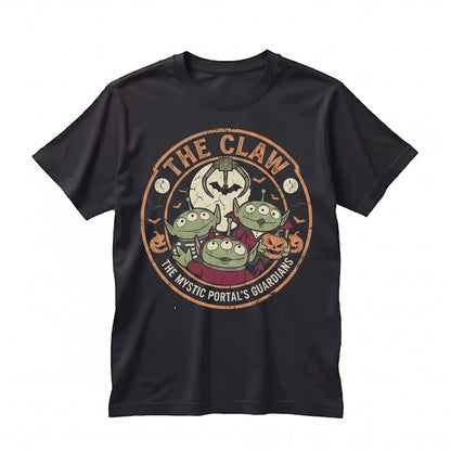 Retro Green Aliens The Claw Space Arcade Halloween Spooky Season Theme Park Unisex TShirt