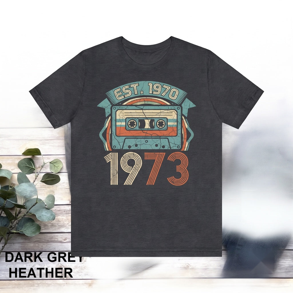 Vintage 1975 Cassette Tape 50th Birthday Graphic Gift Unisex TShirt