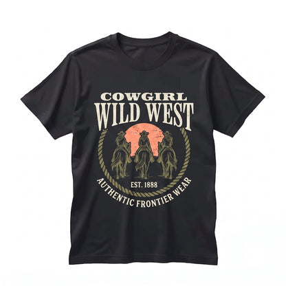 Vintage Cowgirl Graphic Retro Wild West Apparel Unisex TShirt