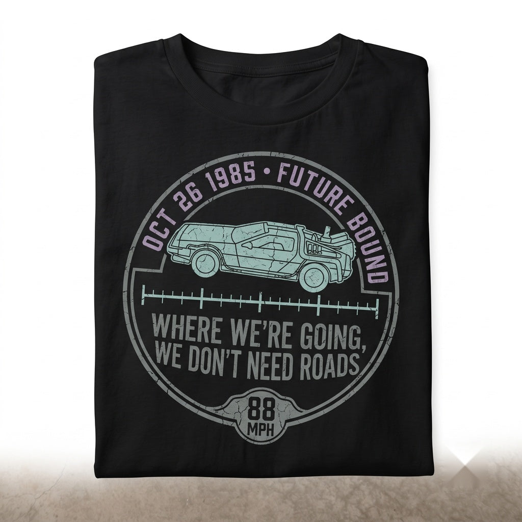 Vintage 80s Sci-Fi Time Travel Movie Graphic 88 MPH Retro DeLorean Unisex TShirt