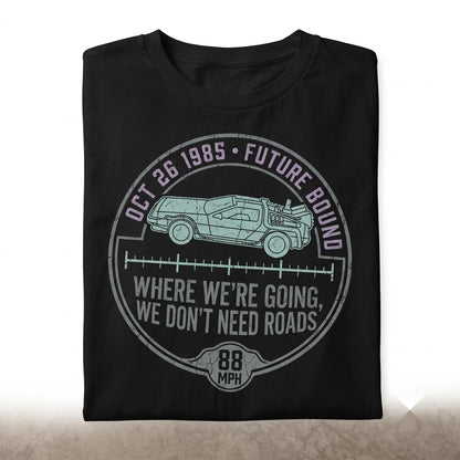 Vintage 80s Sci-Fi Time Travel Movie Graphic 88 MPH Retro DeLorean Unisex TShirt