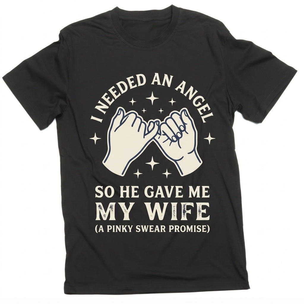 Husband Angel Wife Cute Marriage Anniversary Birthday Gift for Him Men Family Unisex TShirt