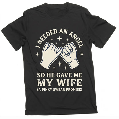 Husband Angel Wife Cute Marriage Anniversary Birthday Gift for Him Men Family Unisex TShirt