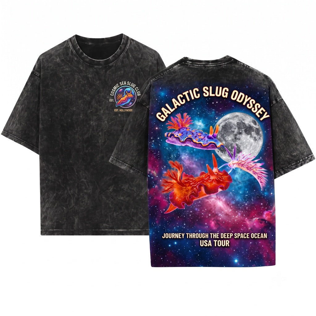 Three Colorful Nudibranch Moon Sea Slug Ocean Marine Biology Graphic Unisex Wash T-Shirt