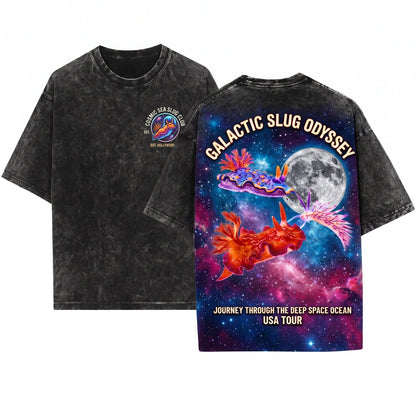 Three Colorful Nudibranch Moon Sea Slug Ocean Marine Biology Graphic Unisex Wash T-Shirt