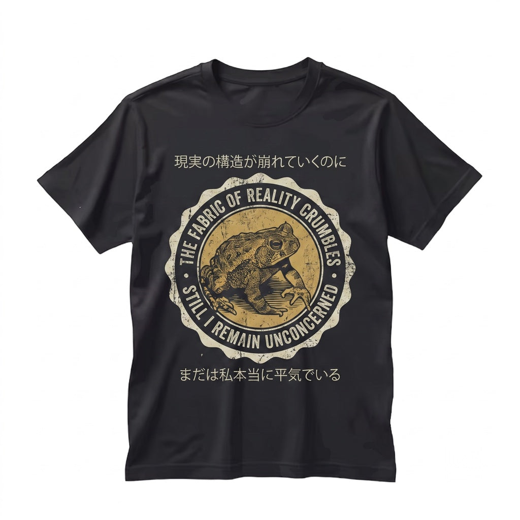 Fabric of Reality Frog Vintage Japanese Retro Graphic Cotton Short Sleeve Apparel Unisex TShirt