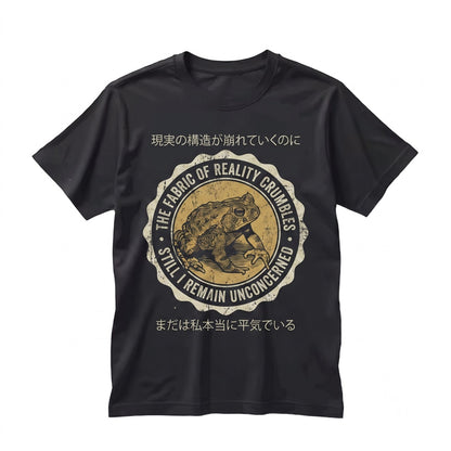 Fabric of Reality Frog Vintage Japanese Retro Graphic Cotton Short Sleeve Apparel Unisex TShirt