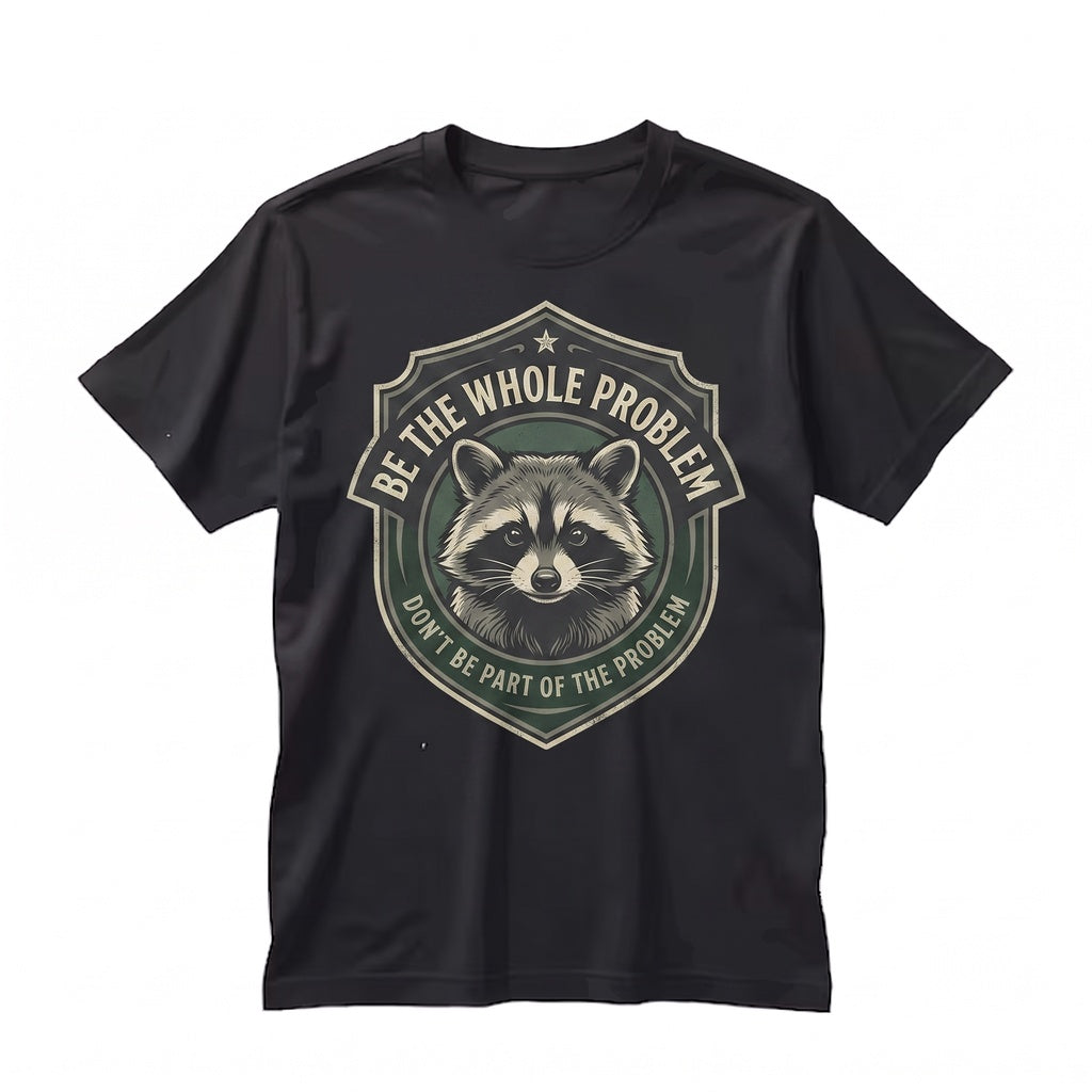 Dont Be Part Of The Problem Raccoon Retro Japanese Graphic Unisex TShirt