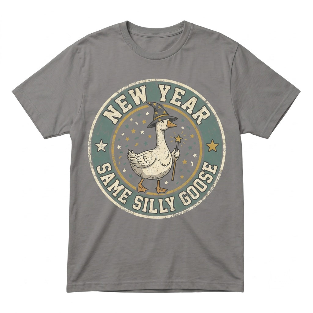 Happy New Year 2026 Silly Goose Crew Funny Matching Family NYE Party Cute Graphic Gift Unisex TShirt