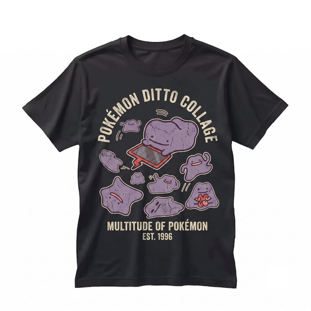 Ditto Face Expressions Retro Kawaii Gamer Apparel 90s Nostalgia Cartoon Monster Graphic Unisex TShirt