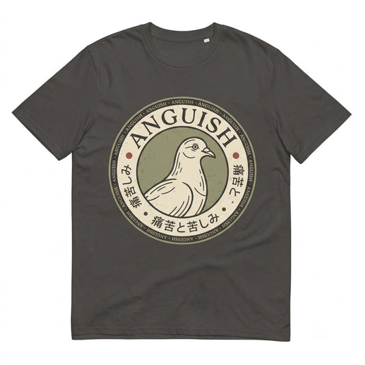 Vintage Japanese Anguish Pigeon Graphic Retro Bird Unisex TShirt