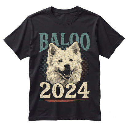 Custom Pet Photo Dog Cat Name Retro Vintage Graphic Apparel Gift Unisex TShirt