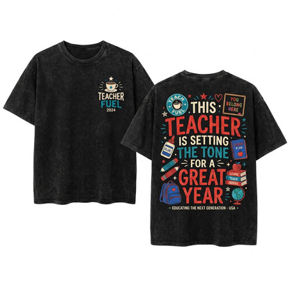 This Teacher Is Ready For A Great Year Back To School Student Unisex Wash T-Shirt