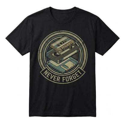 Funny 90s Never Forget Cassette Tape Graphic Retro Vintage Unisex TShirt
