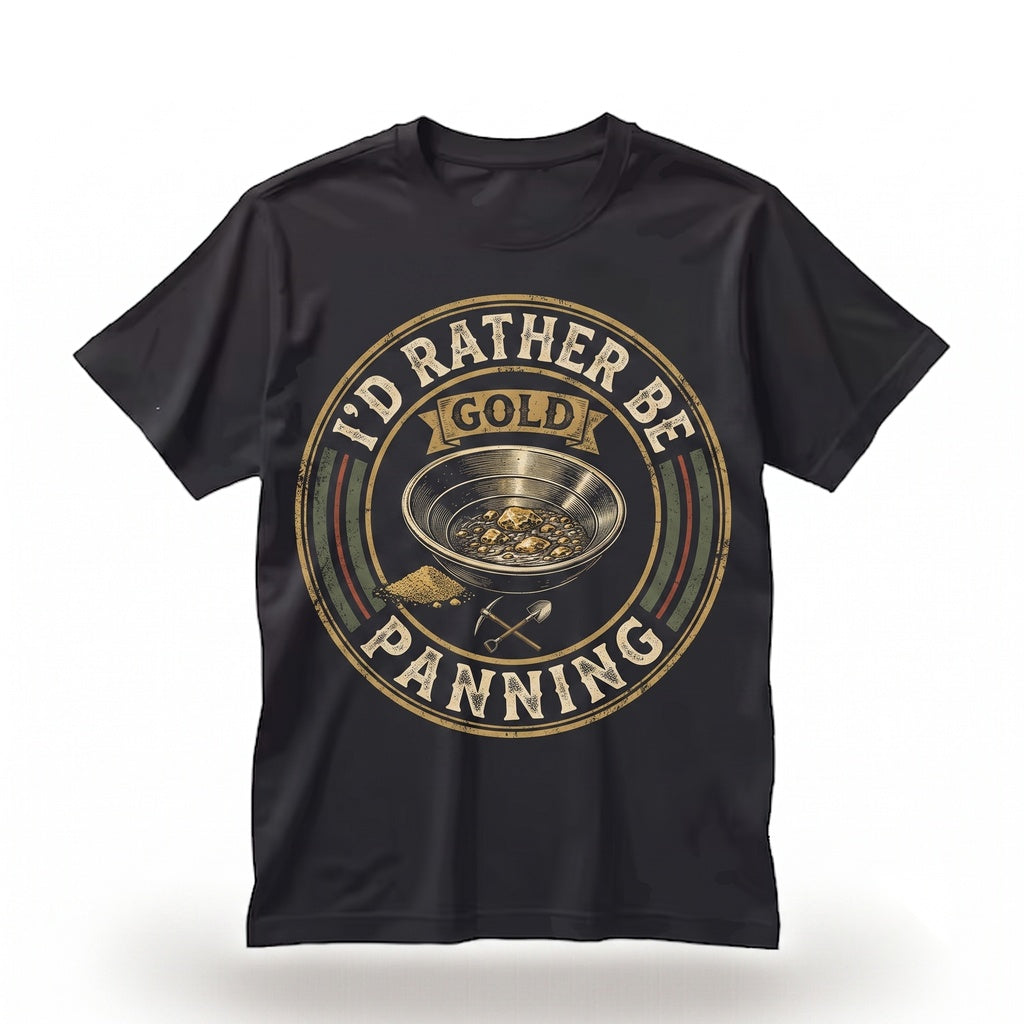 Vintage Distressed Gold Panning Prospector Graphic 100% Cotton Unisex TShirt