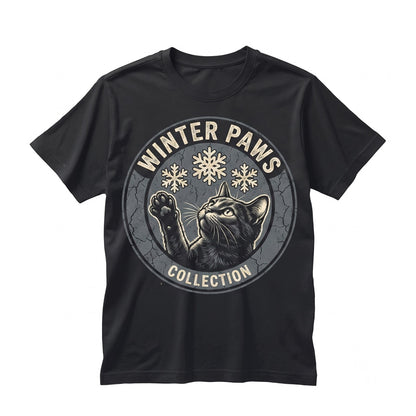 Vintage Snowflakes Graphic Kitten Winter Apparel Cute Pet Lover Gifts Unisex TShirt