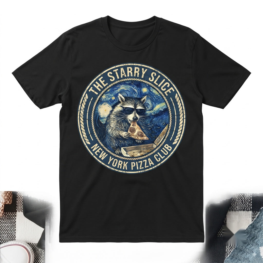 Funny Raccoon Eating Pizza Graphic Novelty Meme Animal Silly Gift Unisex TShirt