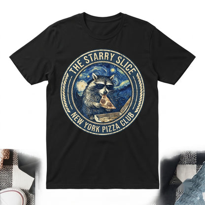 Funny Raccoon Eating Pizza Graphic Novelty Meme Animal Silly Gift Unisex TShirt