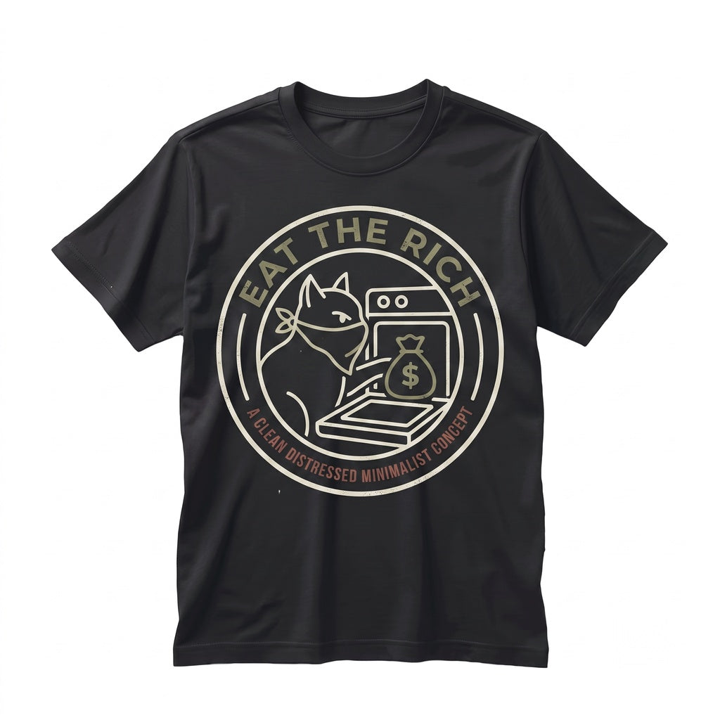 Eat The Rich Cat Duck Goose Anti-Capitalist Socialist Political Graphic Unisex TShirt