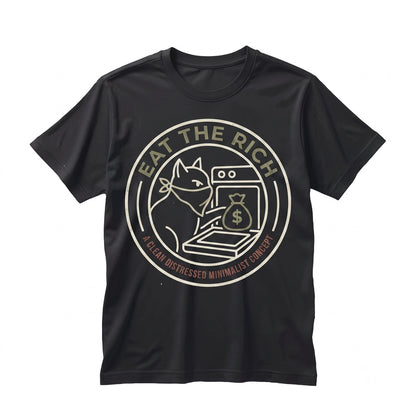Eat The Rich Cat Duck Goose Anti-Capitalist Socialist Political Graphic Unisex TShirt