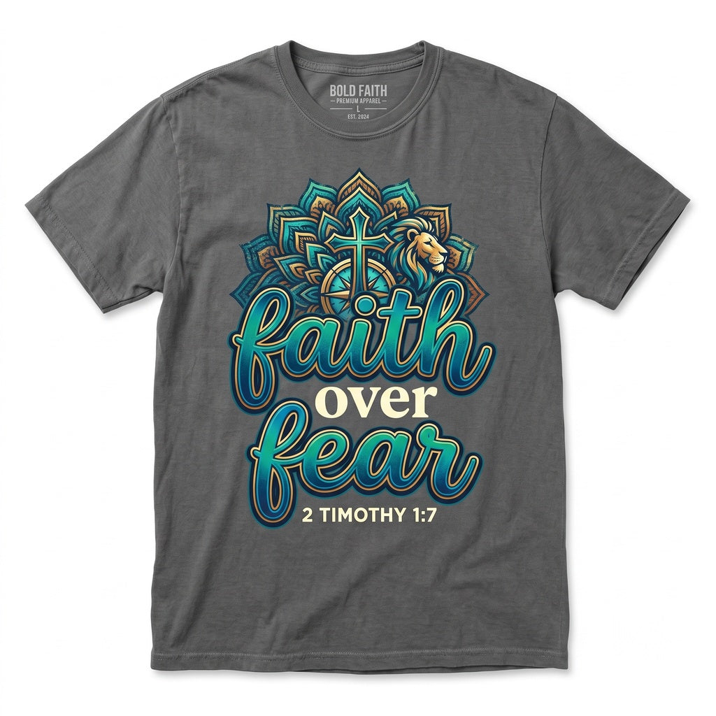 Faith Over Fear 2 Timothy 17 Christian Minimalist Religious Unisex TShirt