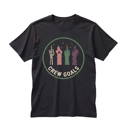Funny Sassy Halloween Monster Middle Finger Graphic Black Cotton Unisex TShirt