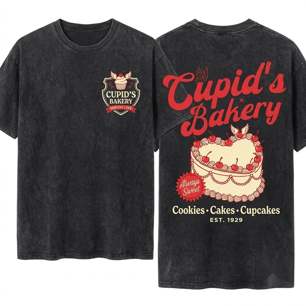 Retro Valentine Day Cherry Cake Preppy Coquette Xoxo Women Gift Unisex Wash T-Shirt