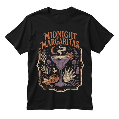 Vintage Midnight Margaritas Retro Witch Halloween Spooky Season Fall Cocktail Graphic Gift Unisex TShirt